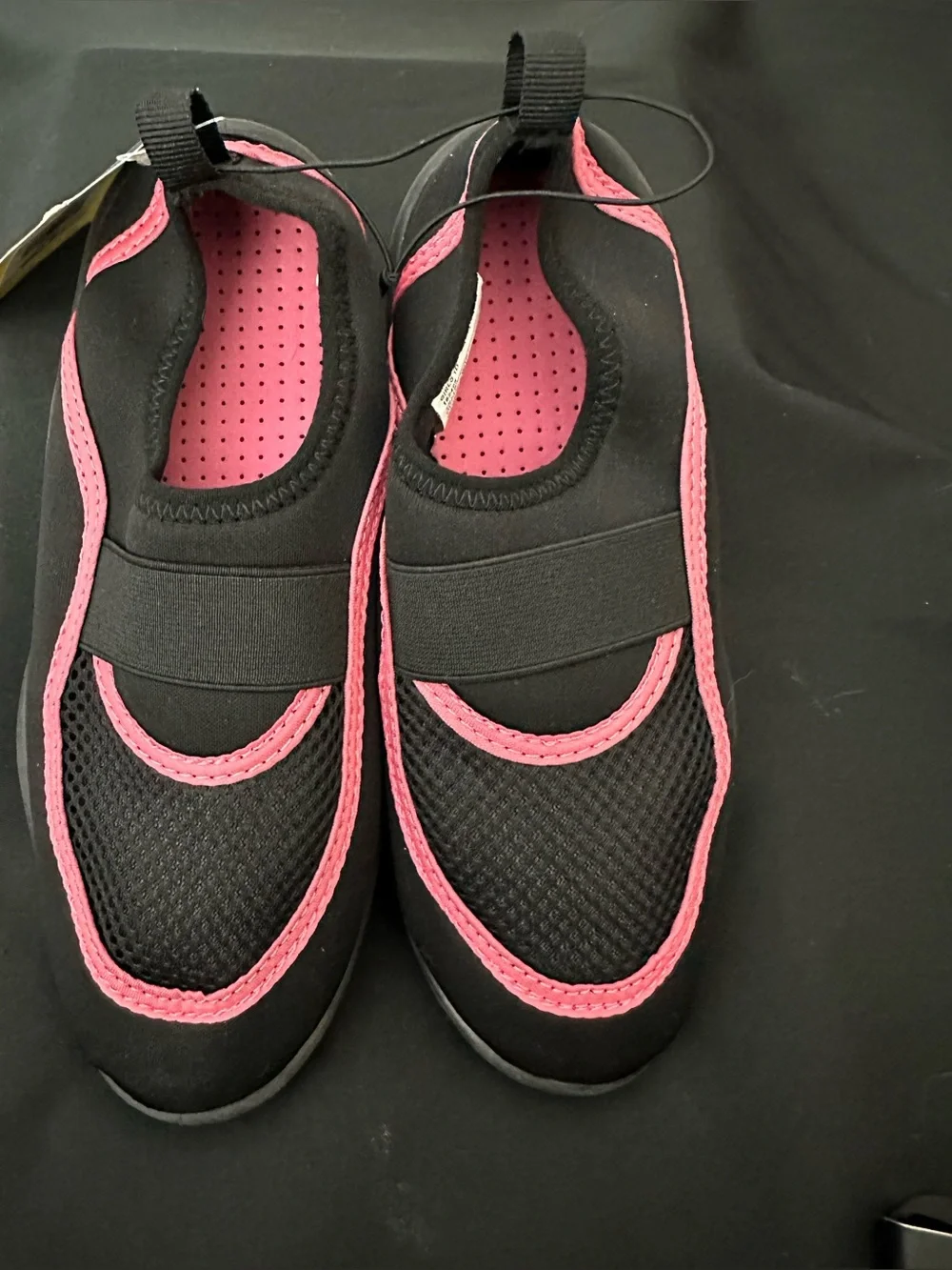 Girls Pink & Black Slip On Water Shoes Sz 1 NWT